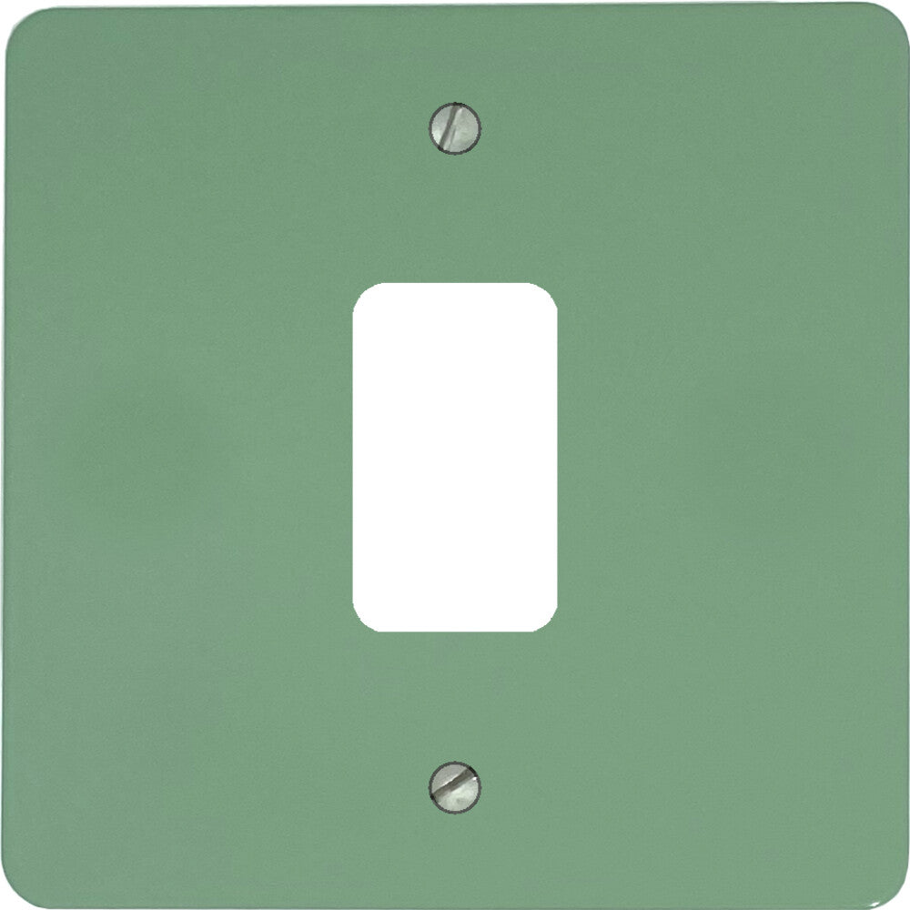 Flat Sage Green 1 Gang Grid Plate