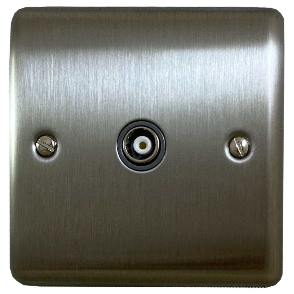Basics Brushed Steel 1 Gang TV Point