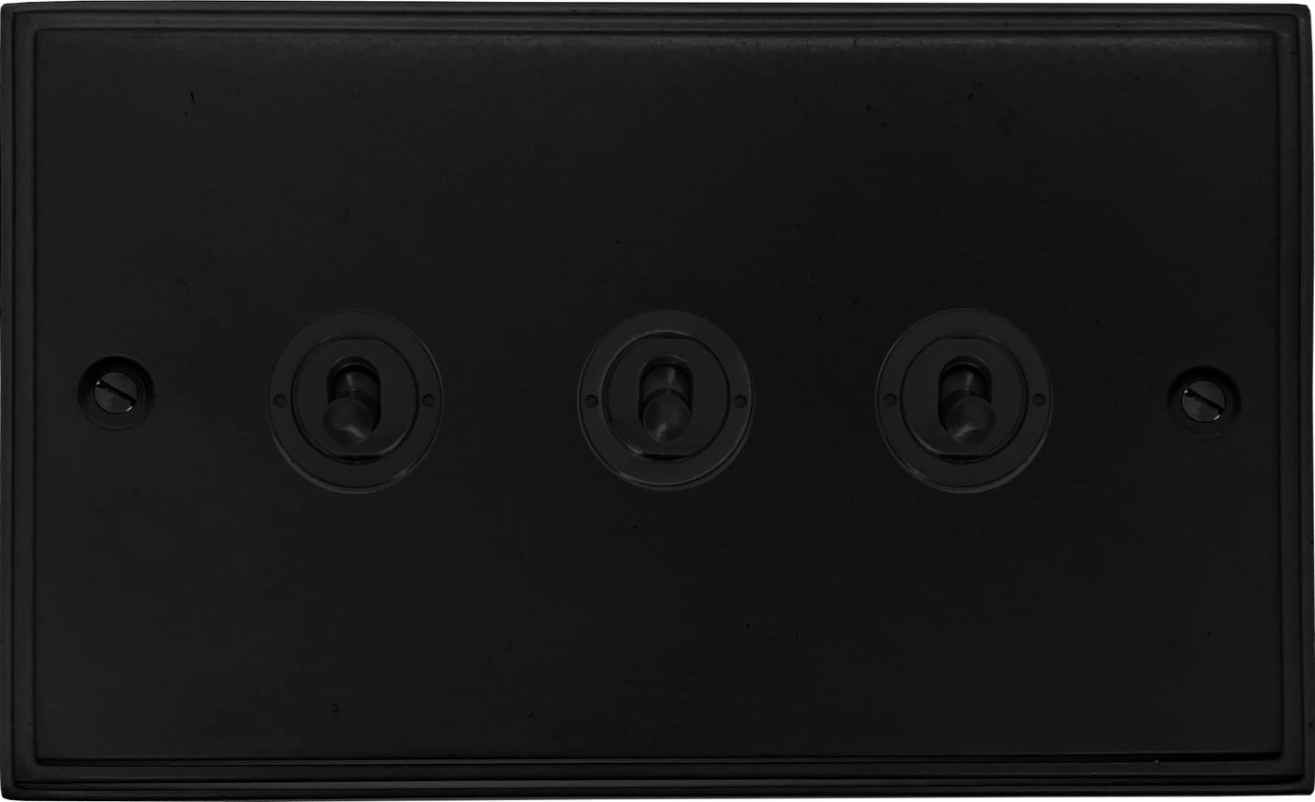Victorian Flat Black 3 Gang Toggle (Flat Black Toggle)