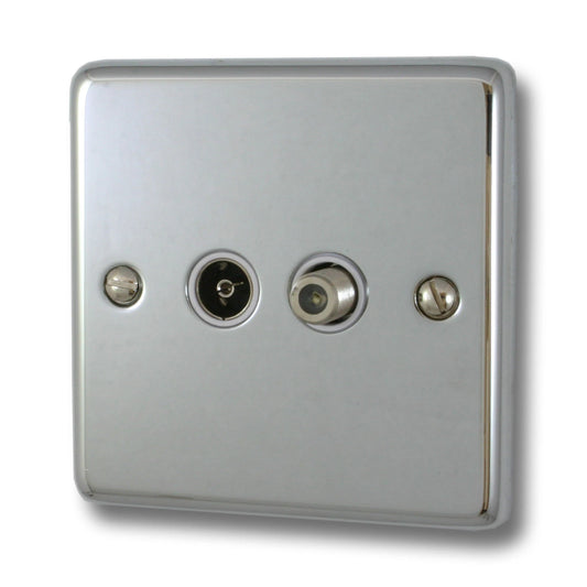 Contour Polished Chrome Coax & Satellite Point