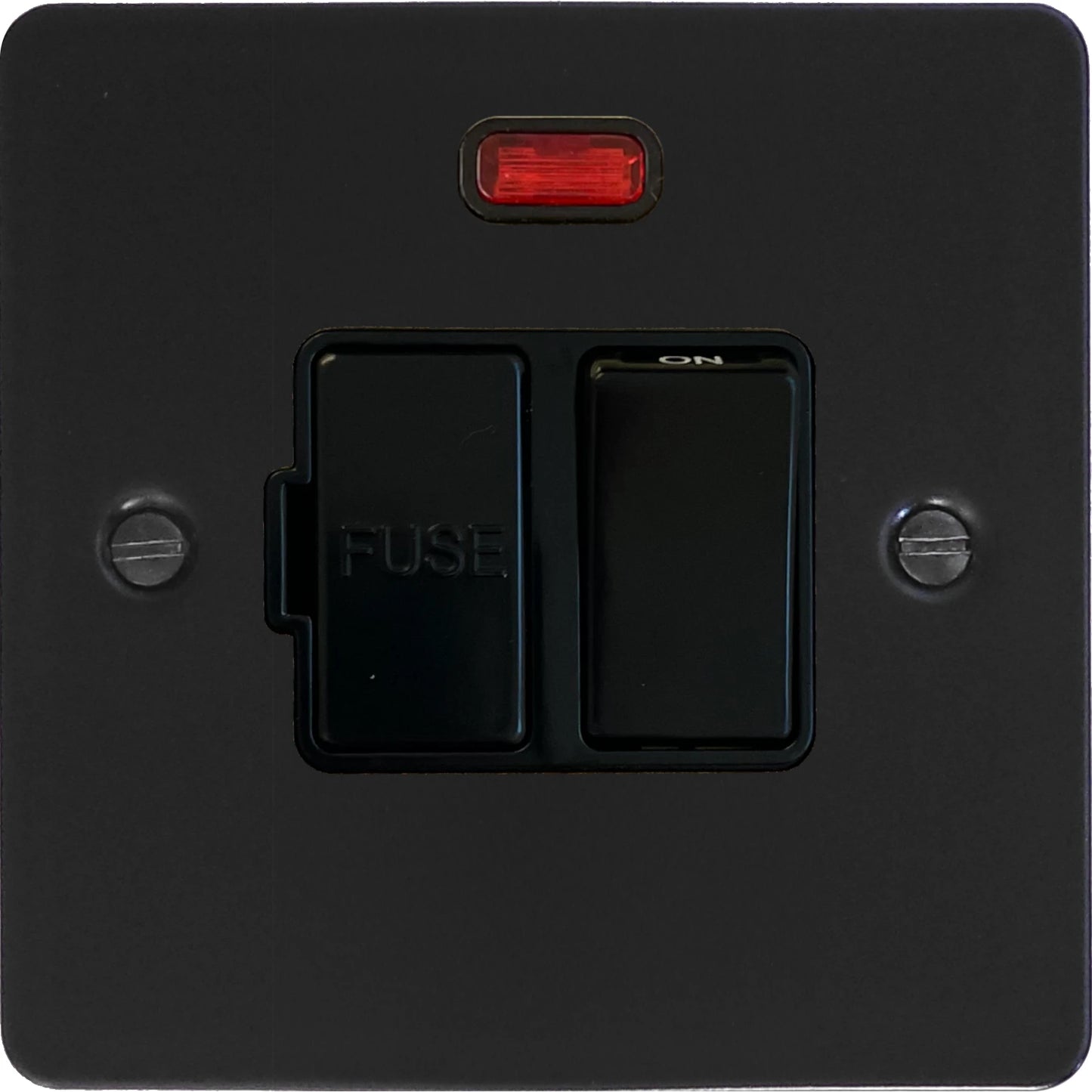 Flat Black Switched Fused Spur with Neon (Black Switch)