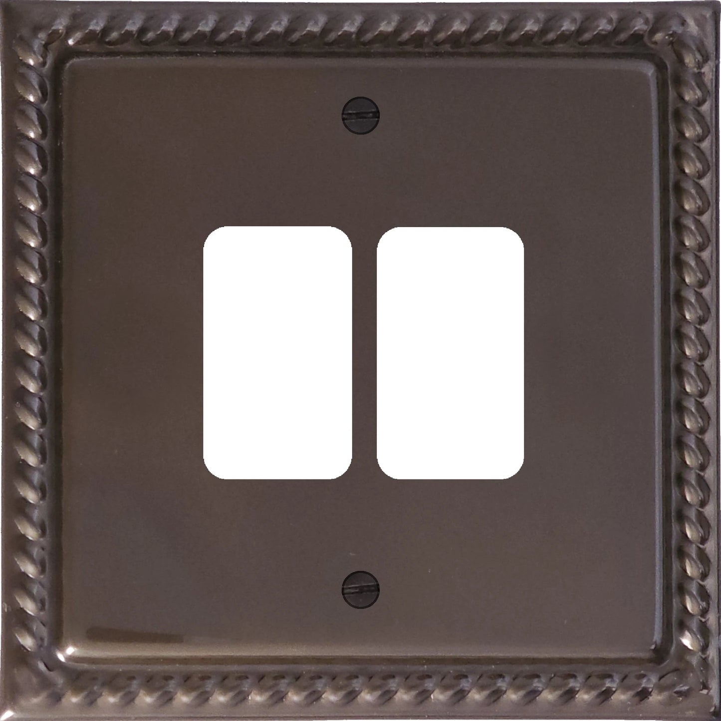 Georgian Medium Bronze 2 Gang Grid Plate