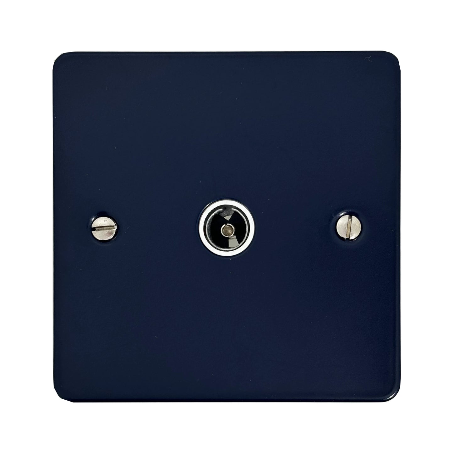 Flat Blue 1 Gang Coax Point (White Insert)