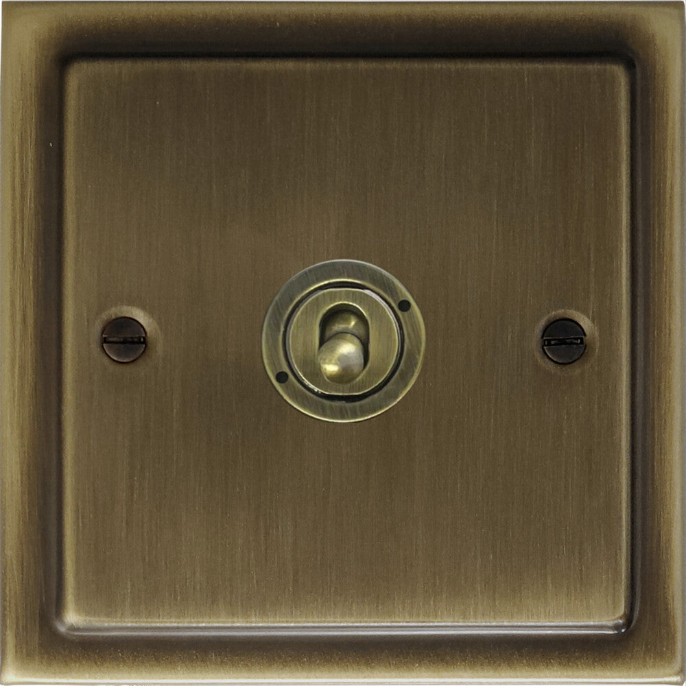 Victorian Antique Brass 1 Gang Toggle Switch