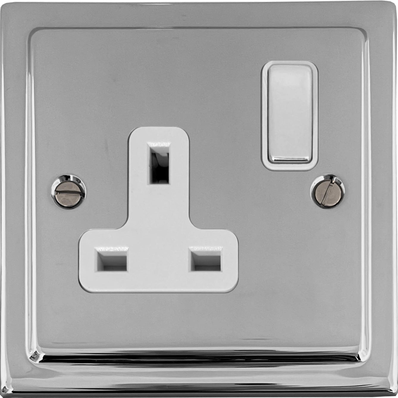 Victorian Polished Chrome 1 Gang Switched Socket