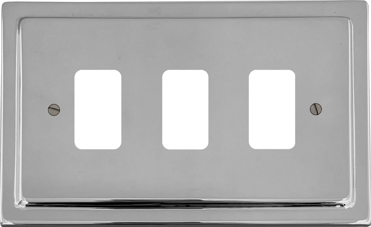 Victorian Polished Chrome 3 Gang Grid Grid Plate