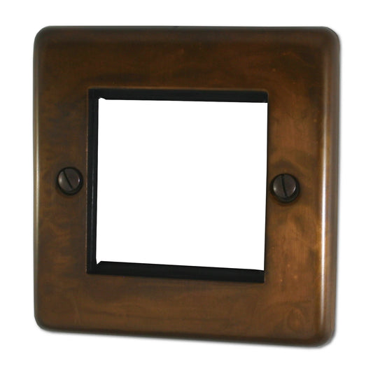 Contour Tarnished Copper 1 Gang 2 Mod Plate + Frame