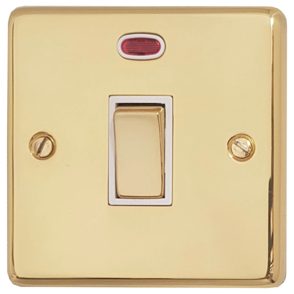 Contour Polished Brass 20 Amp Dp Switch & Neon