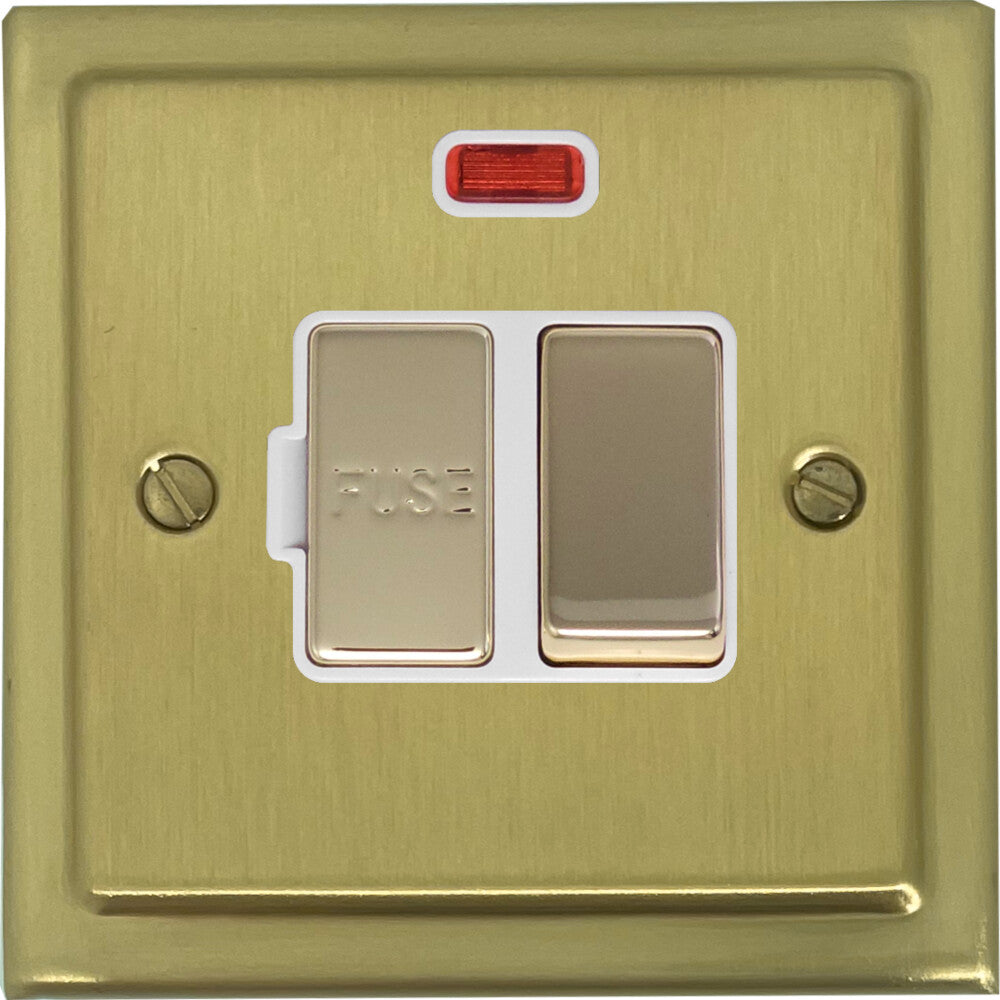 Victorian Satin Brass Switch Fused Spur & Neon