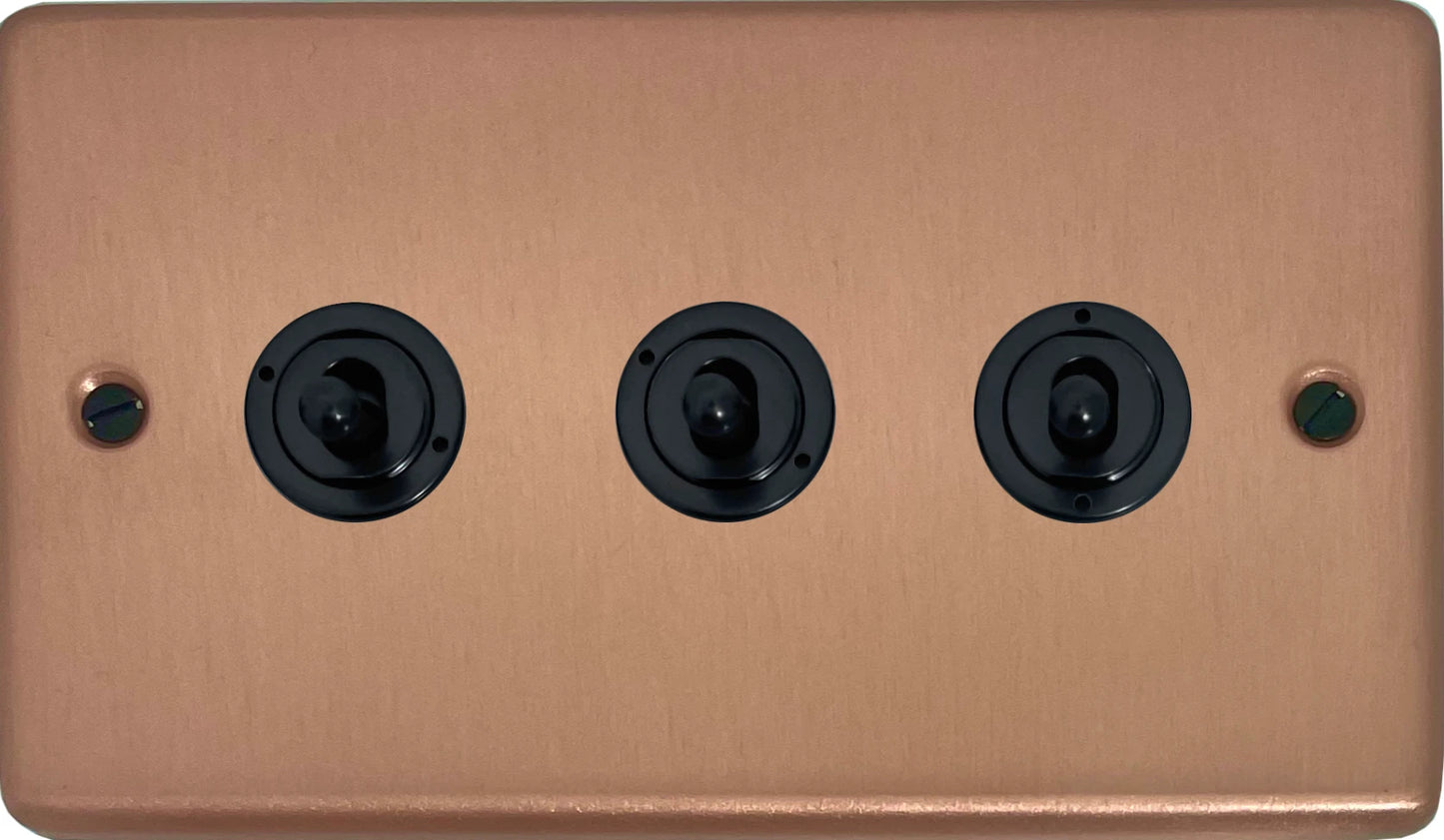 Contour Rose Gold 3 Gang Toggle (Flat Black Toggle)