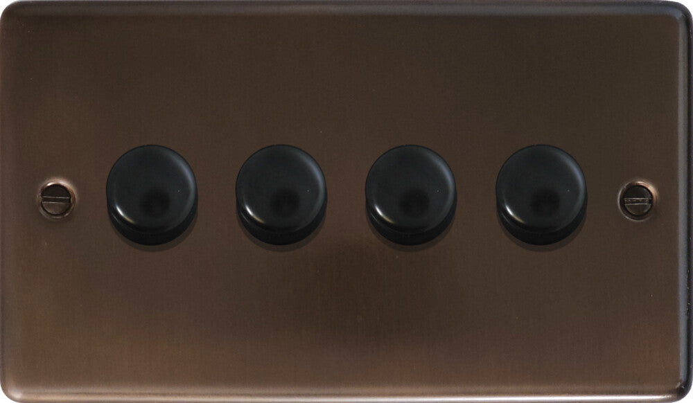 Contour Medium Bronze 4 Gang LED Dimmer