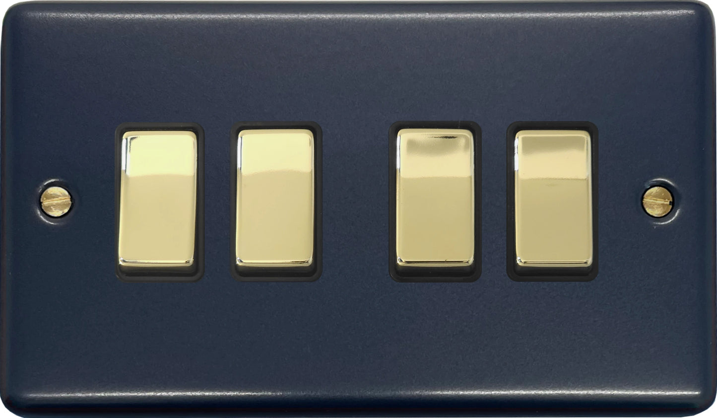 Contour Blue 4 Gang Switch