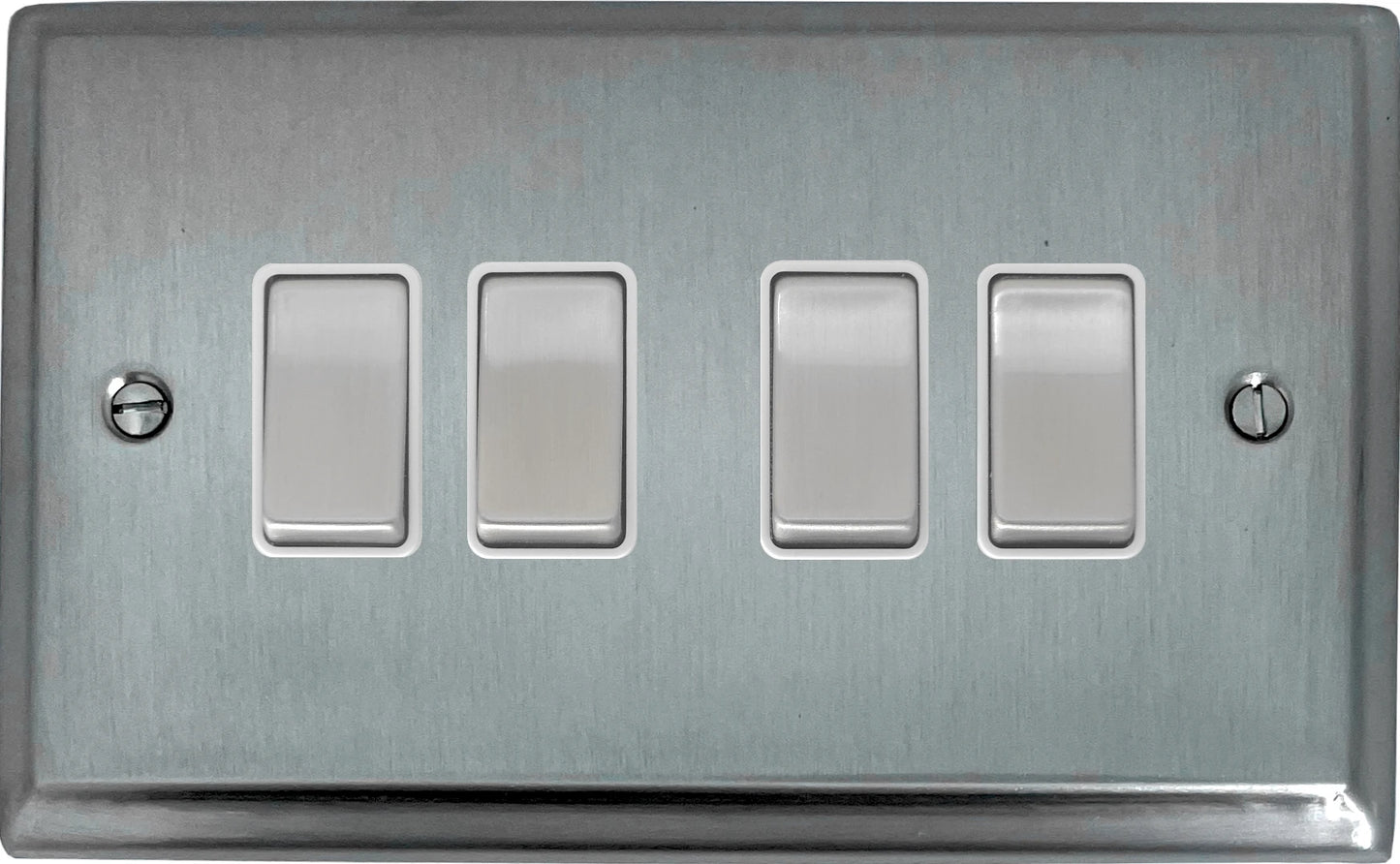Deco Satin Chrome 4 Gang 2 Way Switch