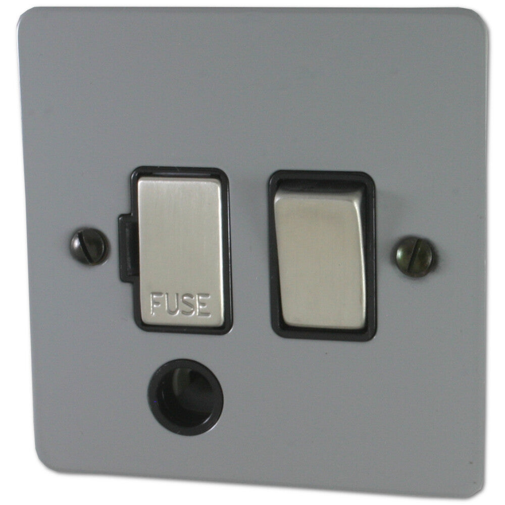 Flat Light Grey Swt Fused Spur + Outlet