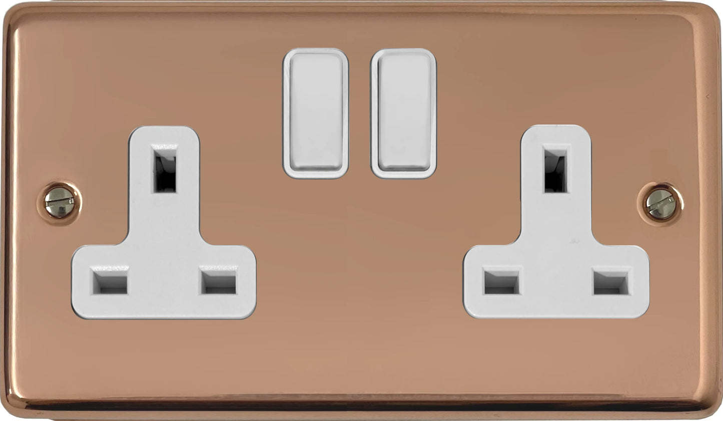 Contour Bright Copper 2 Gang Socket