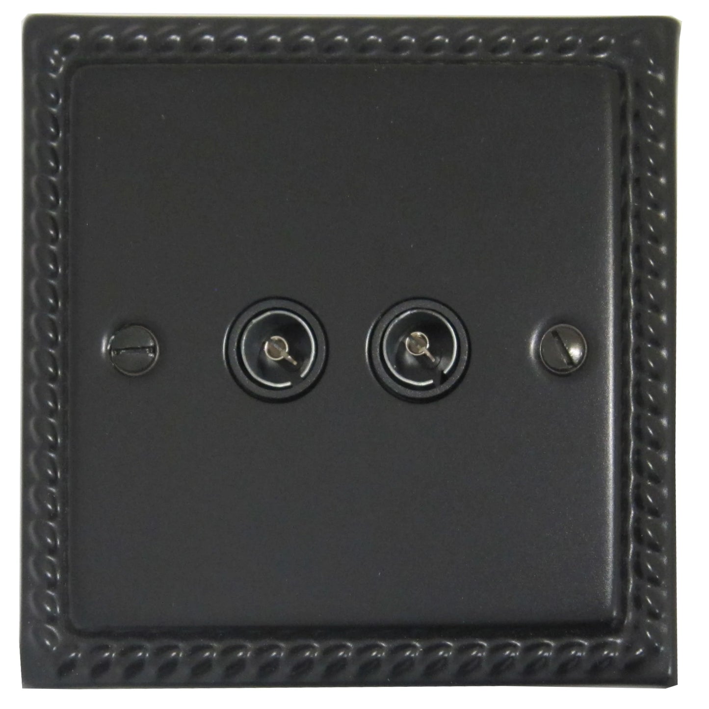 Georgian Flat Black Twin Coax Socket