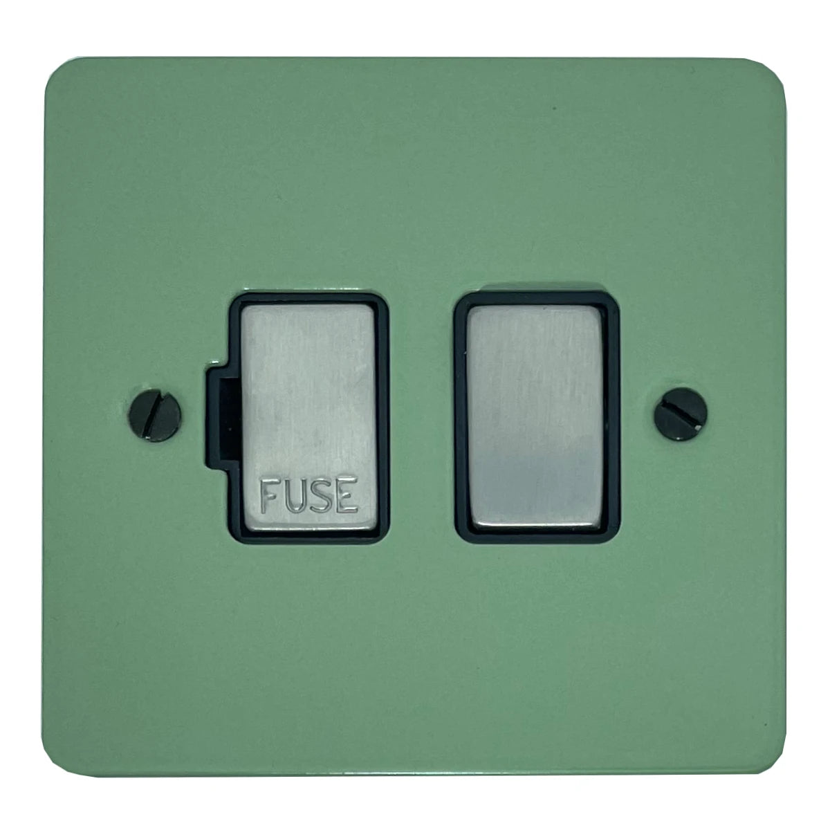Flat Sage Green Switched Fuse Spur (Satin Chrome Switch/Black Insert)