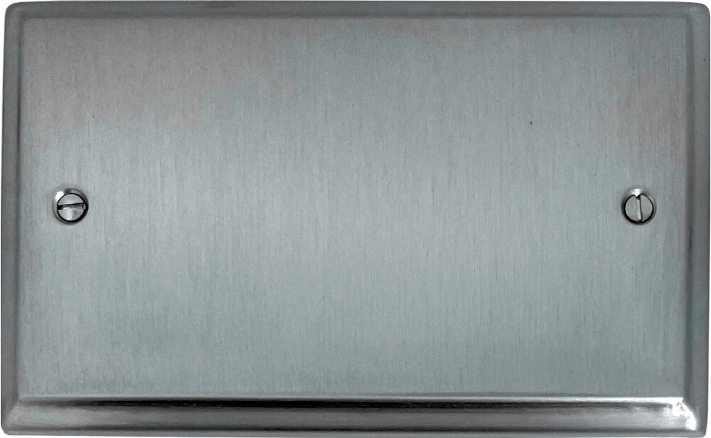 Deco Satin Chrome 2 Gang Blank