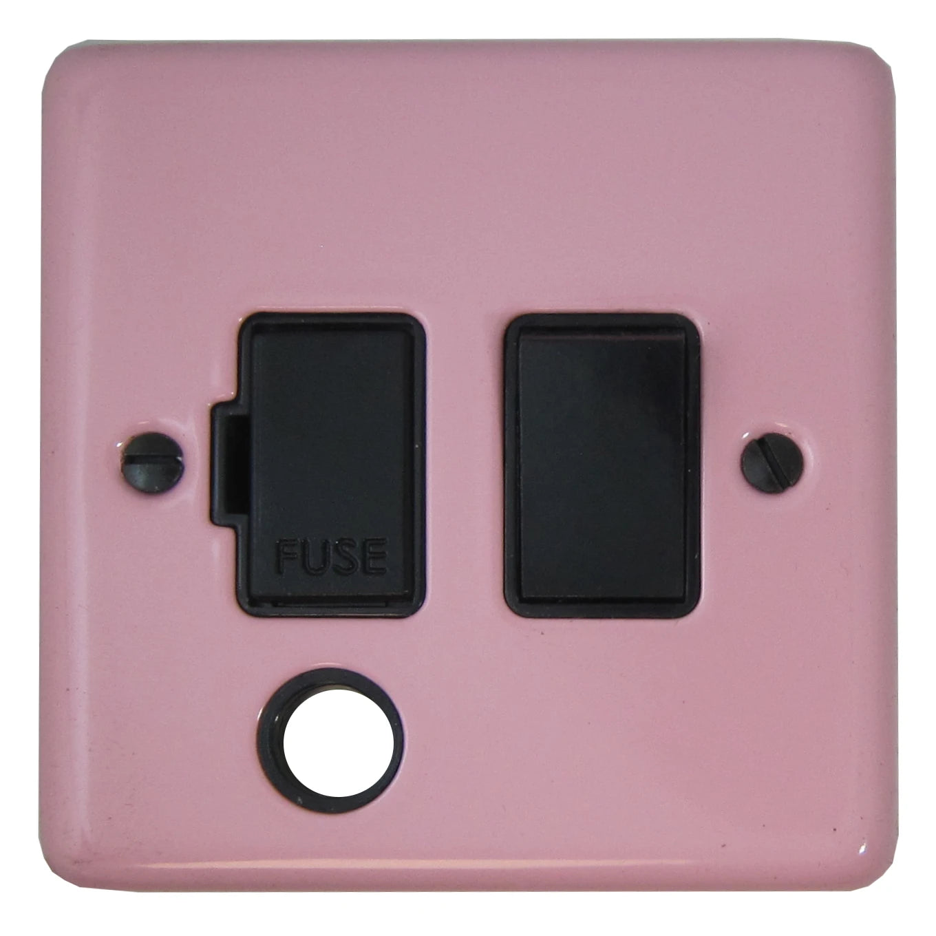 Contour Pink Switched Fused Spur with Flex Outlet (Black Switch)