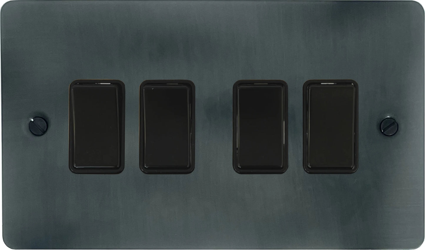 Flat Slate Effect 4 Gang Switch