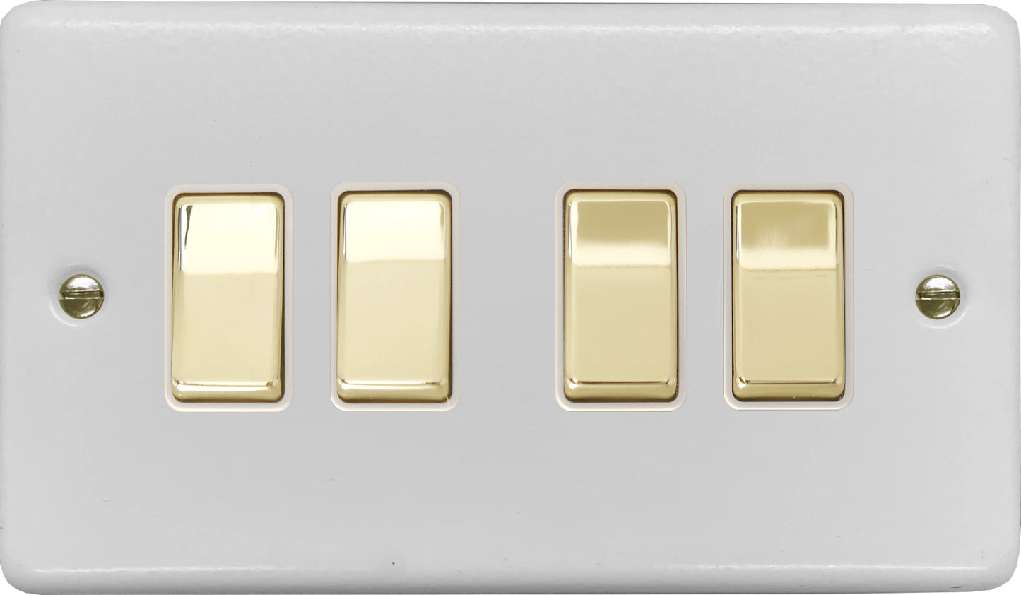 Contour Flat White Contour 4 Gang Switch