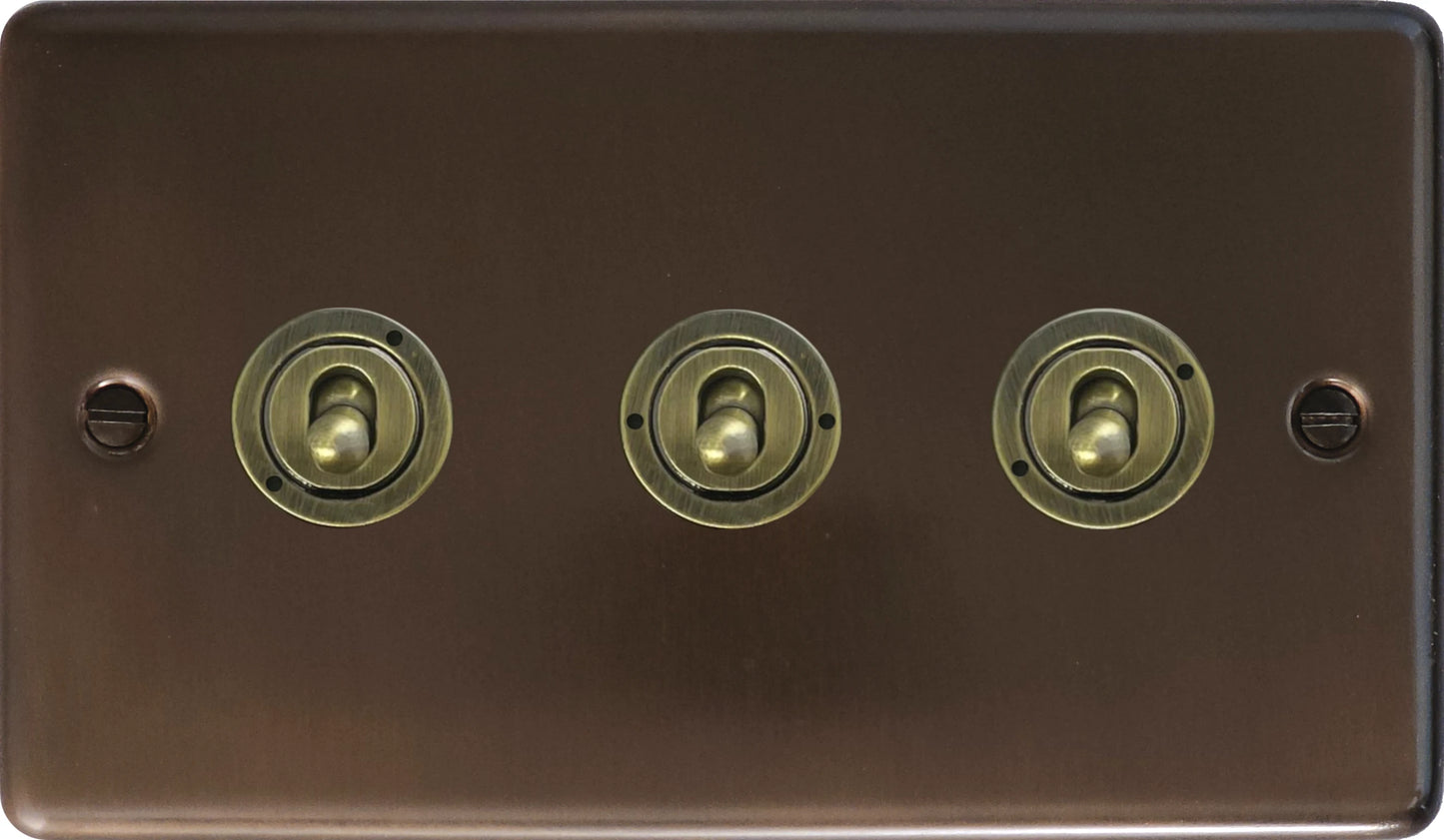 Contour Medium Bronze 3 Gang 2 Way Toggle