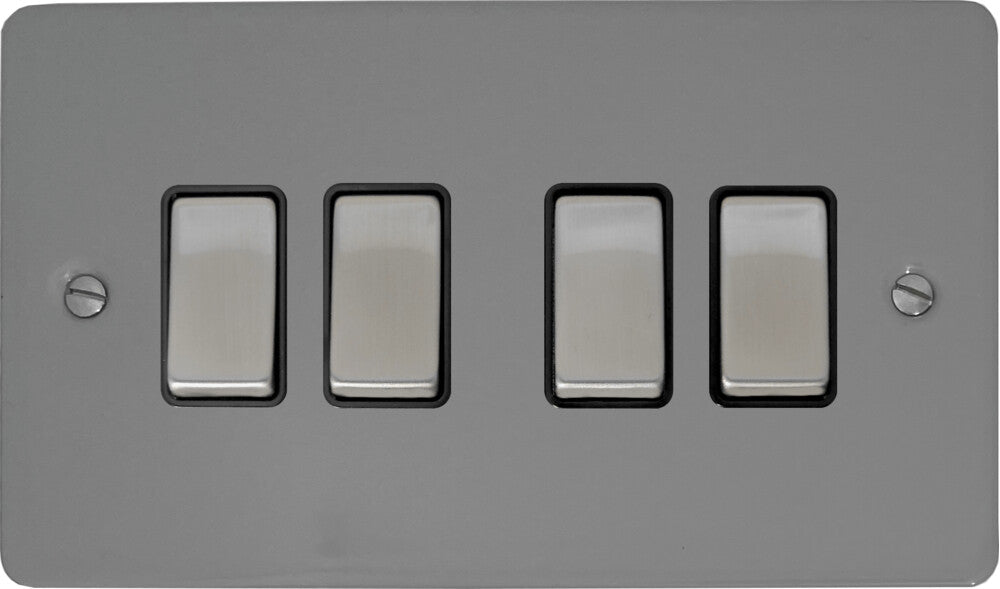 Flat Light Grey 4 Gang 2 Way Switch