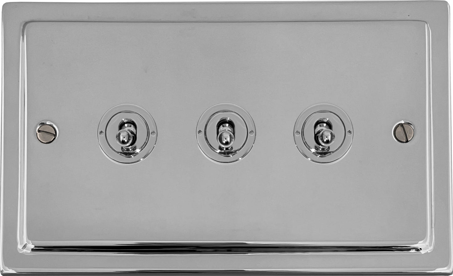 Victorian Polished Chrome 3 Gang Toggle Switch