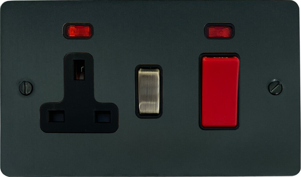 Flat Black Bronze Cooker Socket