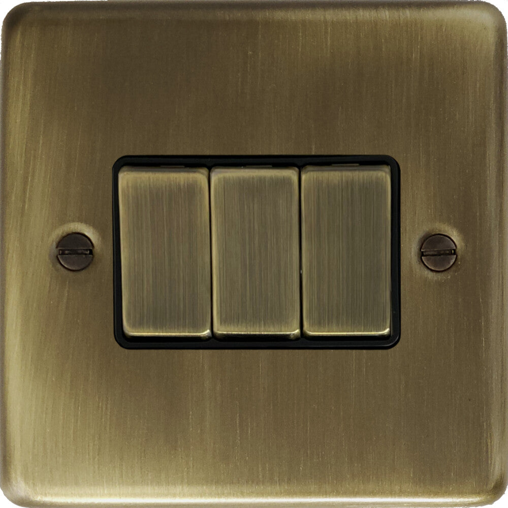 Contour Antique Brass 3 Gang Switch (Brass Switches)
