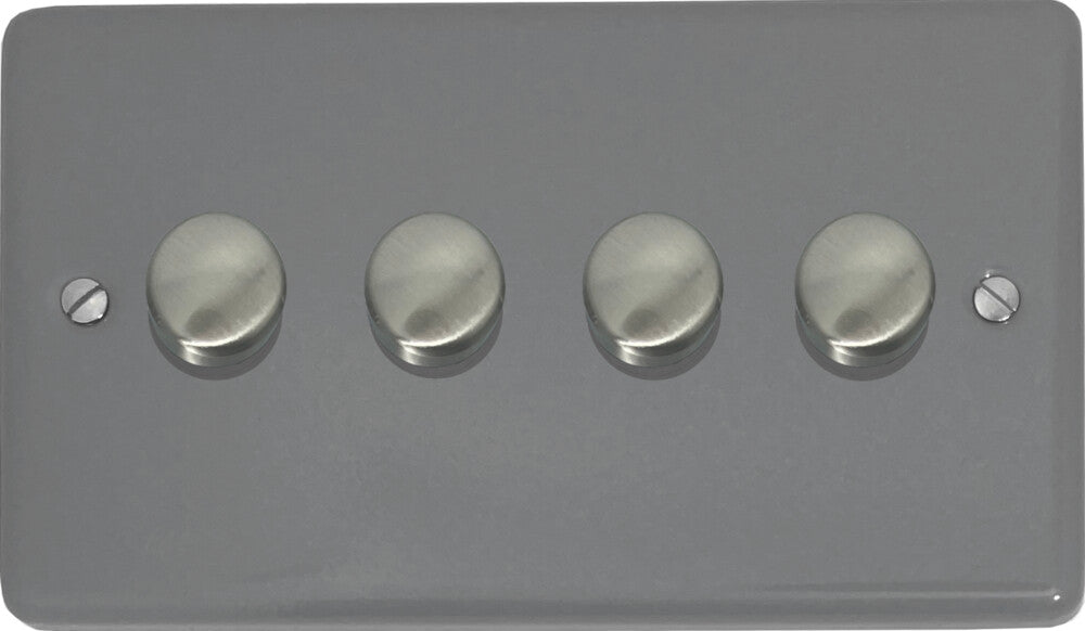 Contour Light Grey 4 Gang LED Dimmer