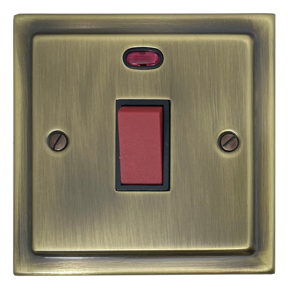 Victorian Light Antique Brass 45 Amp Dp Switch & Neon