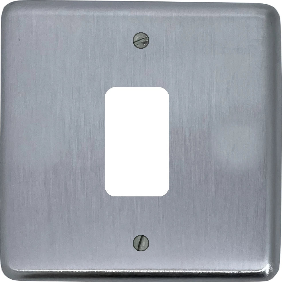 Contour Satin Chrome 1 Gang Grid Plate
