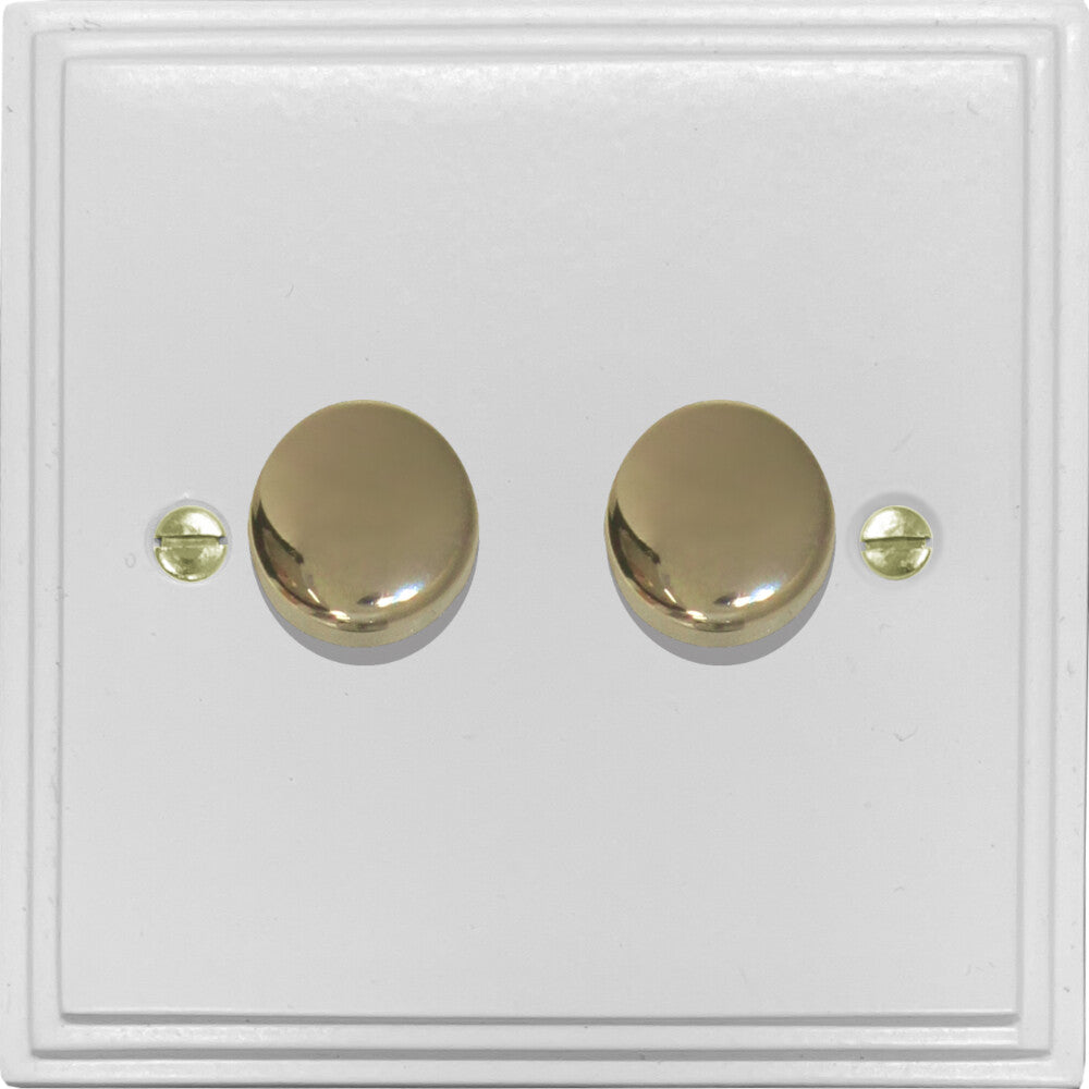 Victorian Flat White 2 Gang LED Dimmer