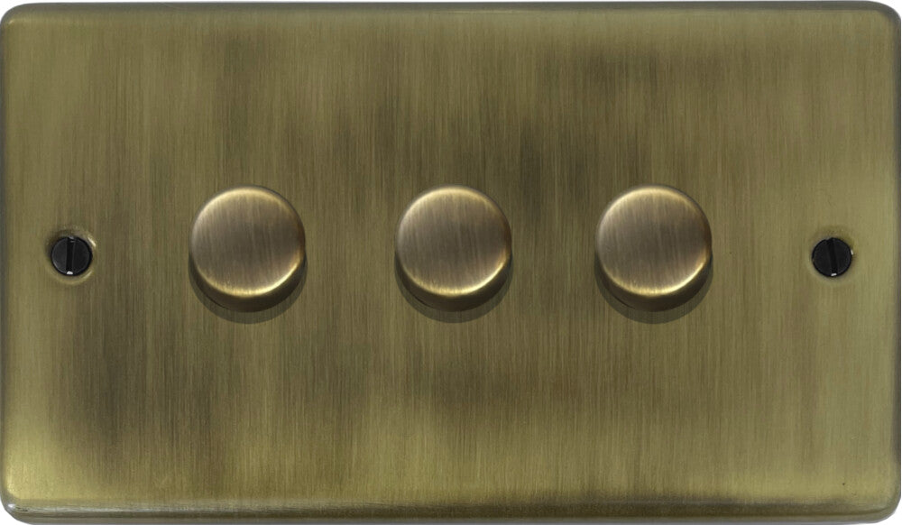 Contour Light Antique Brass 3 Gang Dimmer LED