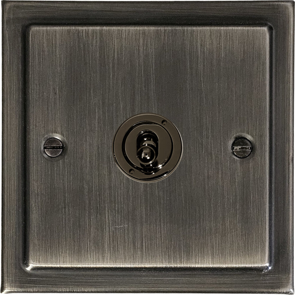 Victorian Antique Nickel 1 Gang Toggle (Black Nickel Toggle)