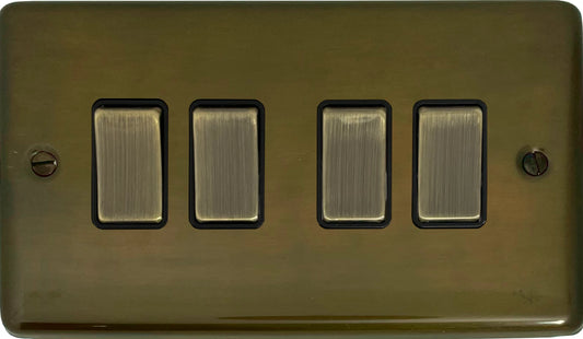 Contour Medium Bronze 4 Gang Switch