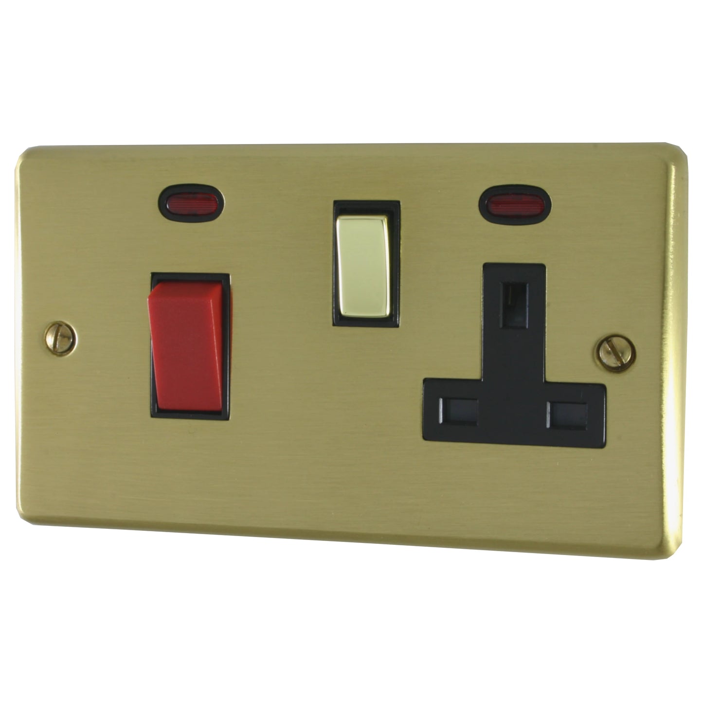 Contour Satin Brass 45A Switch & 13A Socket