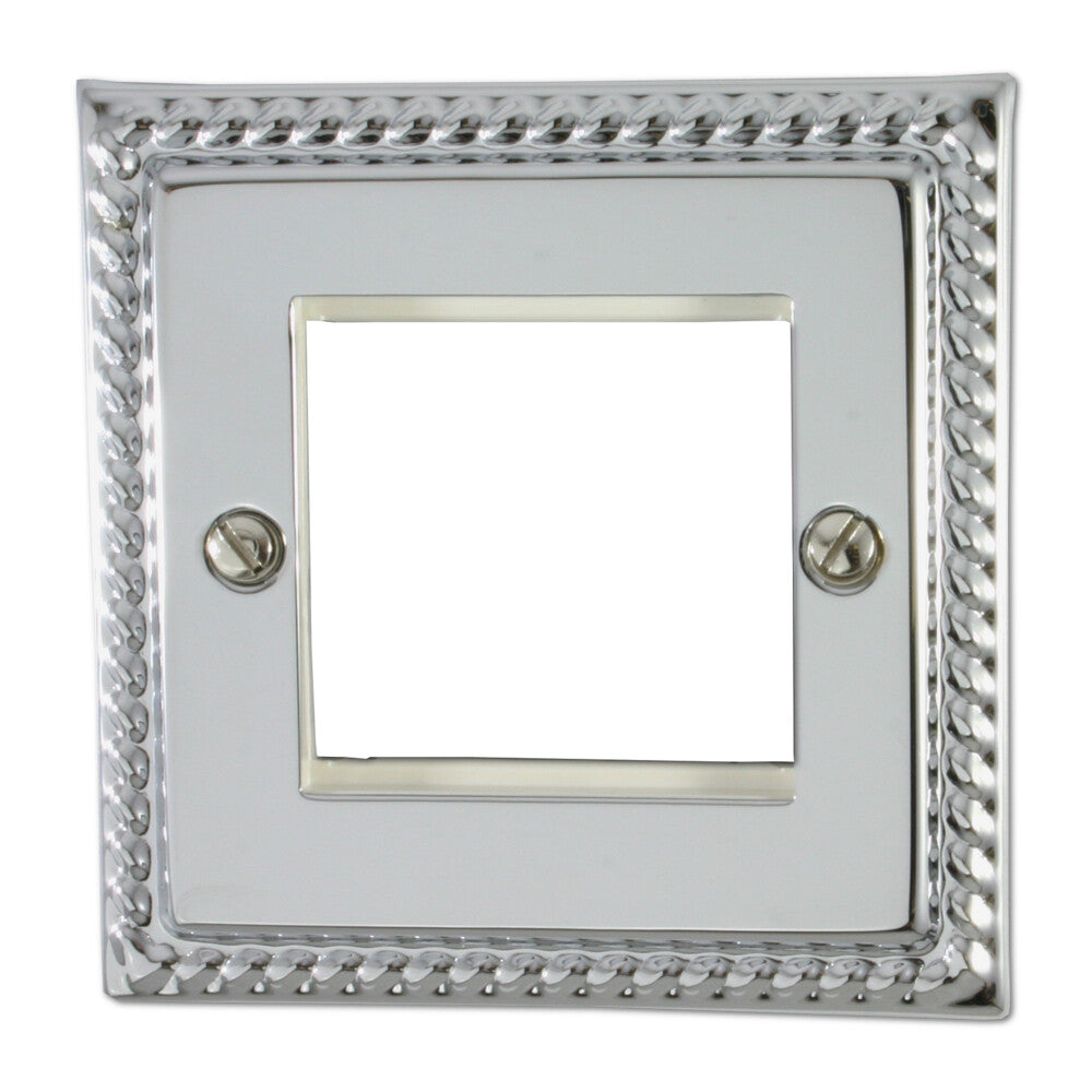 Georgian Polished Chrome 2 Gang Mod Plate & Frame