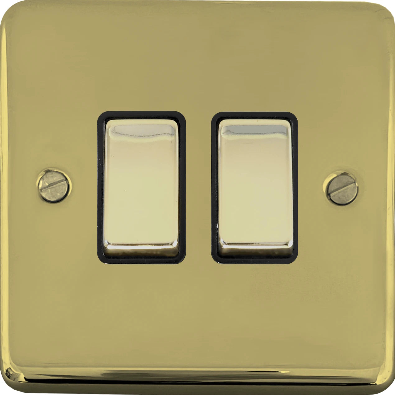 Contour Polished Brass 2 Gang Switch