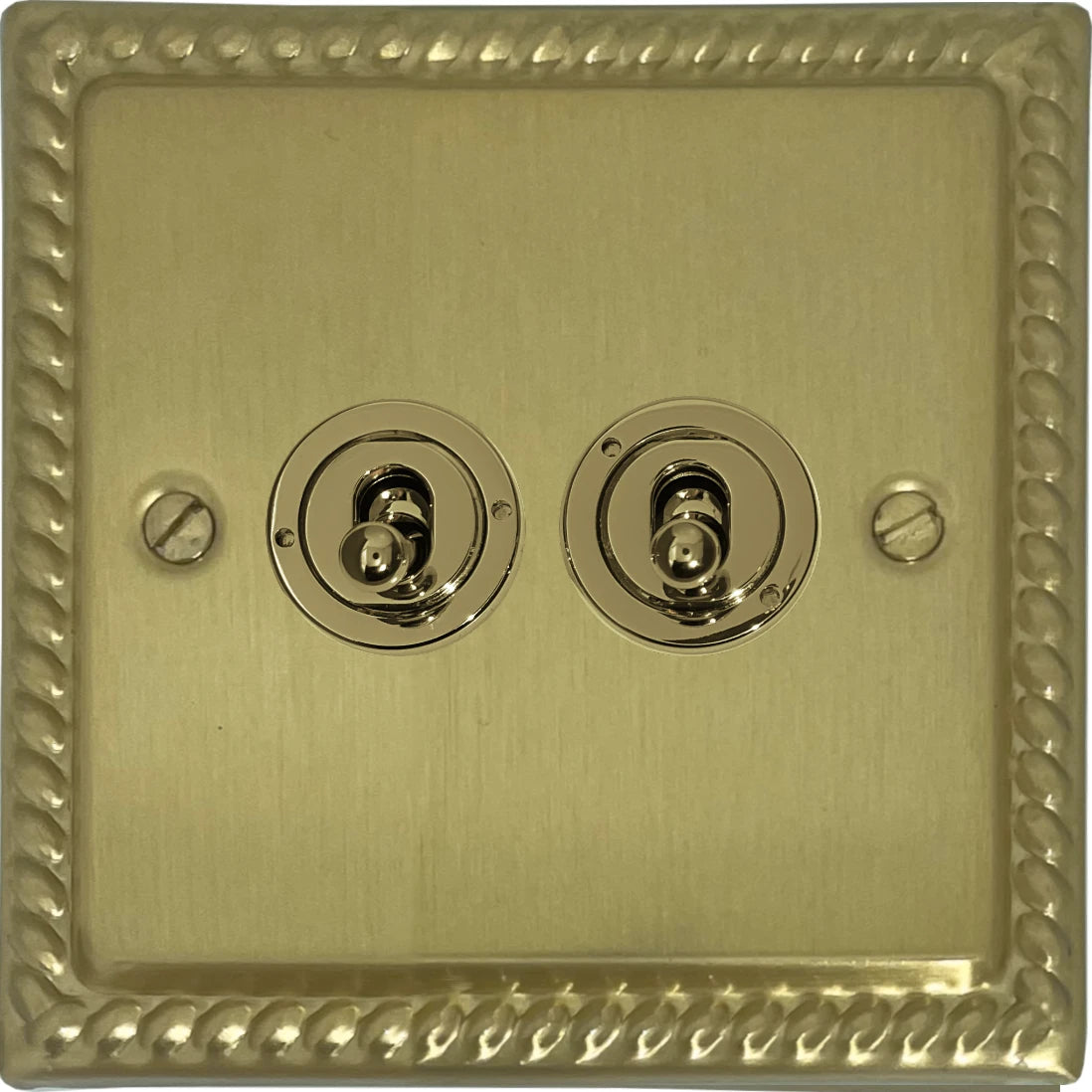 Georgian Satin Brass 2 Gang Toggle