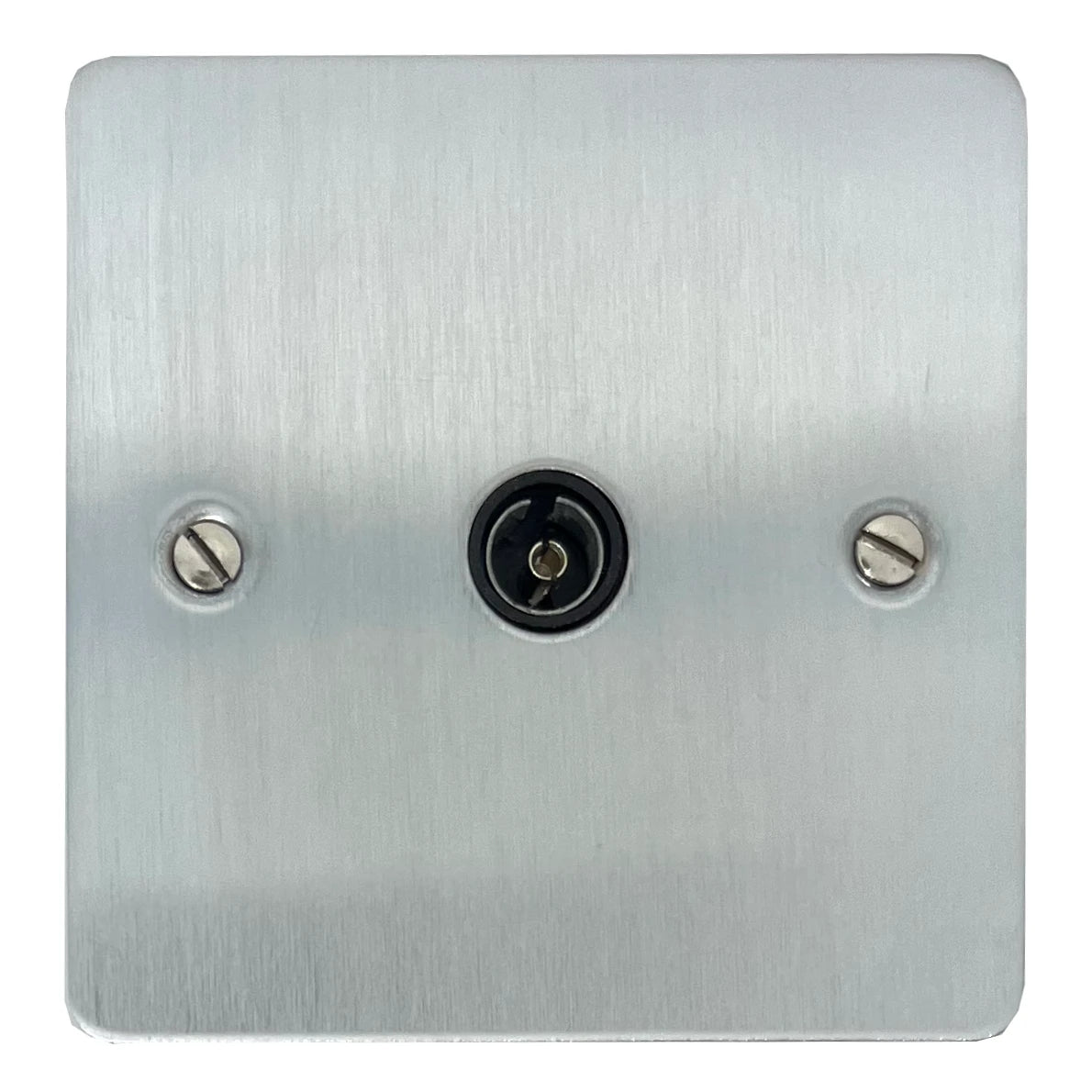 Flat Satin Chrome 1 Gang Coax Point