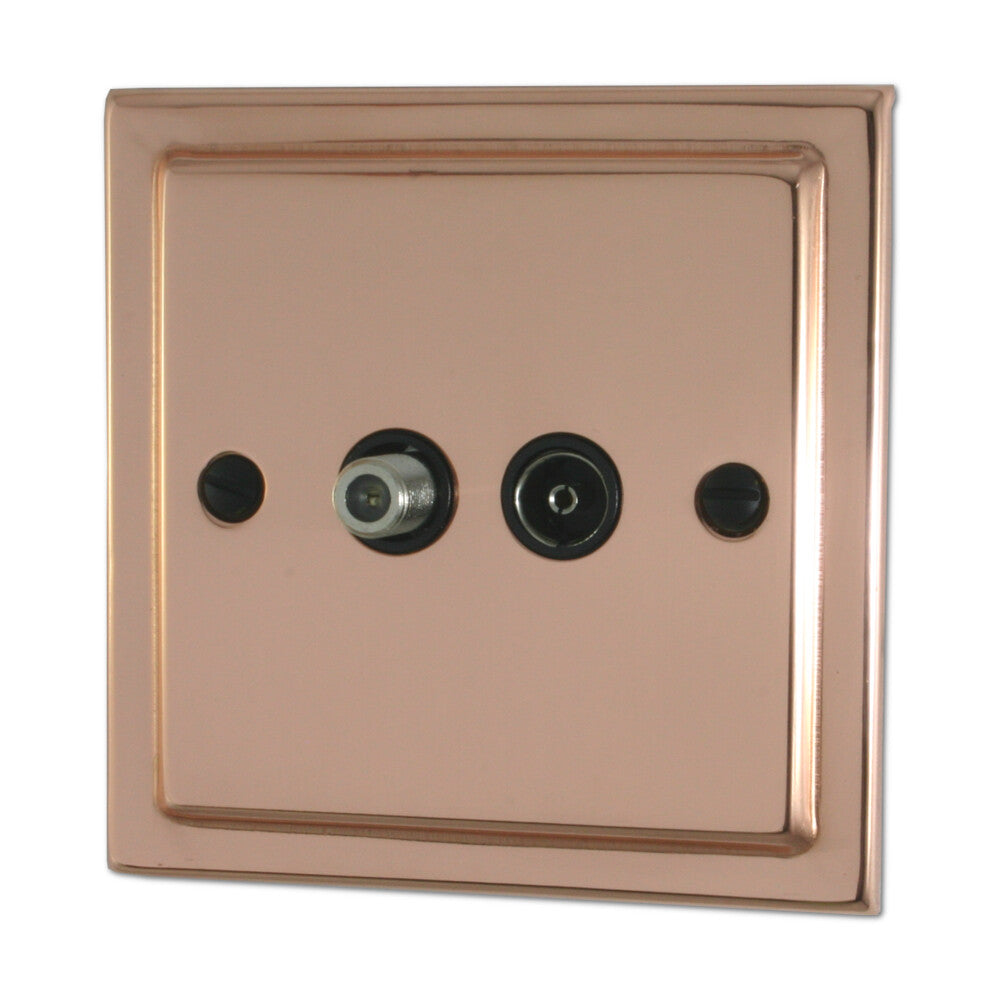 Victorian Polished Copper Coax Point & Satellite Point