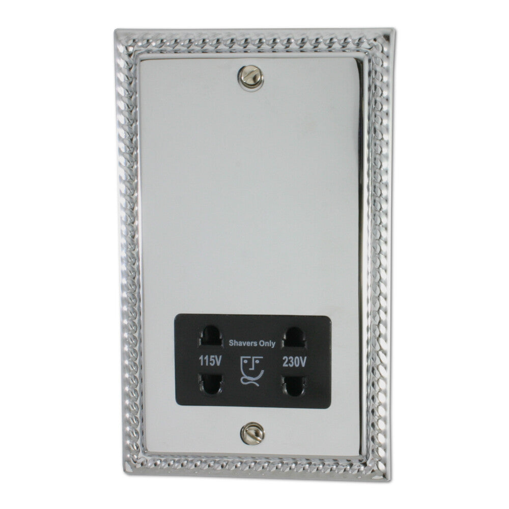 Georgian Polished Chrome Shaver Socket