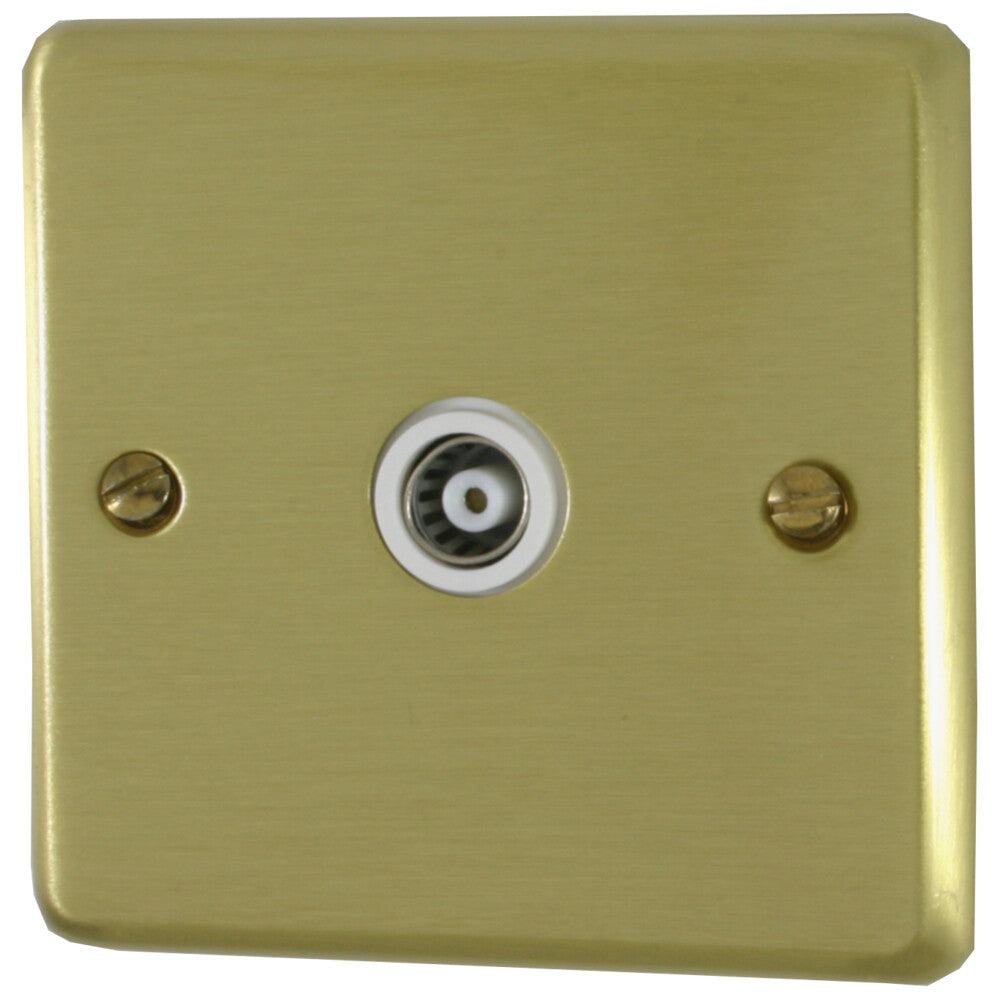 Contour Satin Brass 1 Gang Coax Point