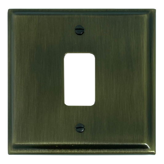 Deco Antique Brass 1 Gang Grid Plate