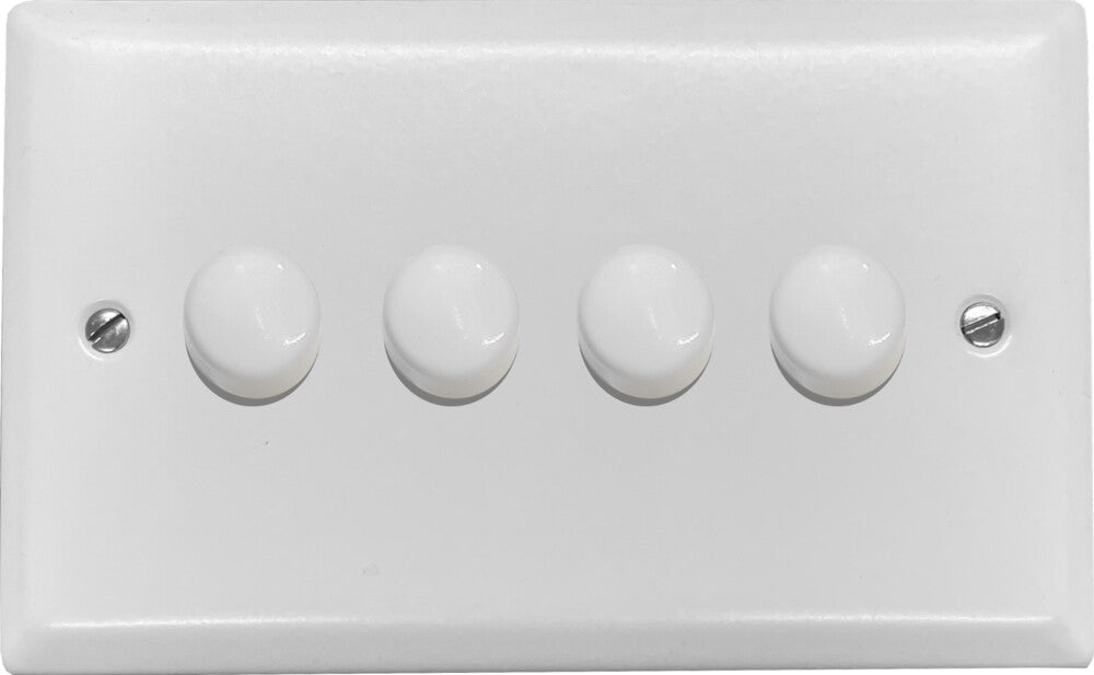 Spectrum Flat White 4 Gang LED Dimmer
