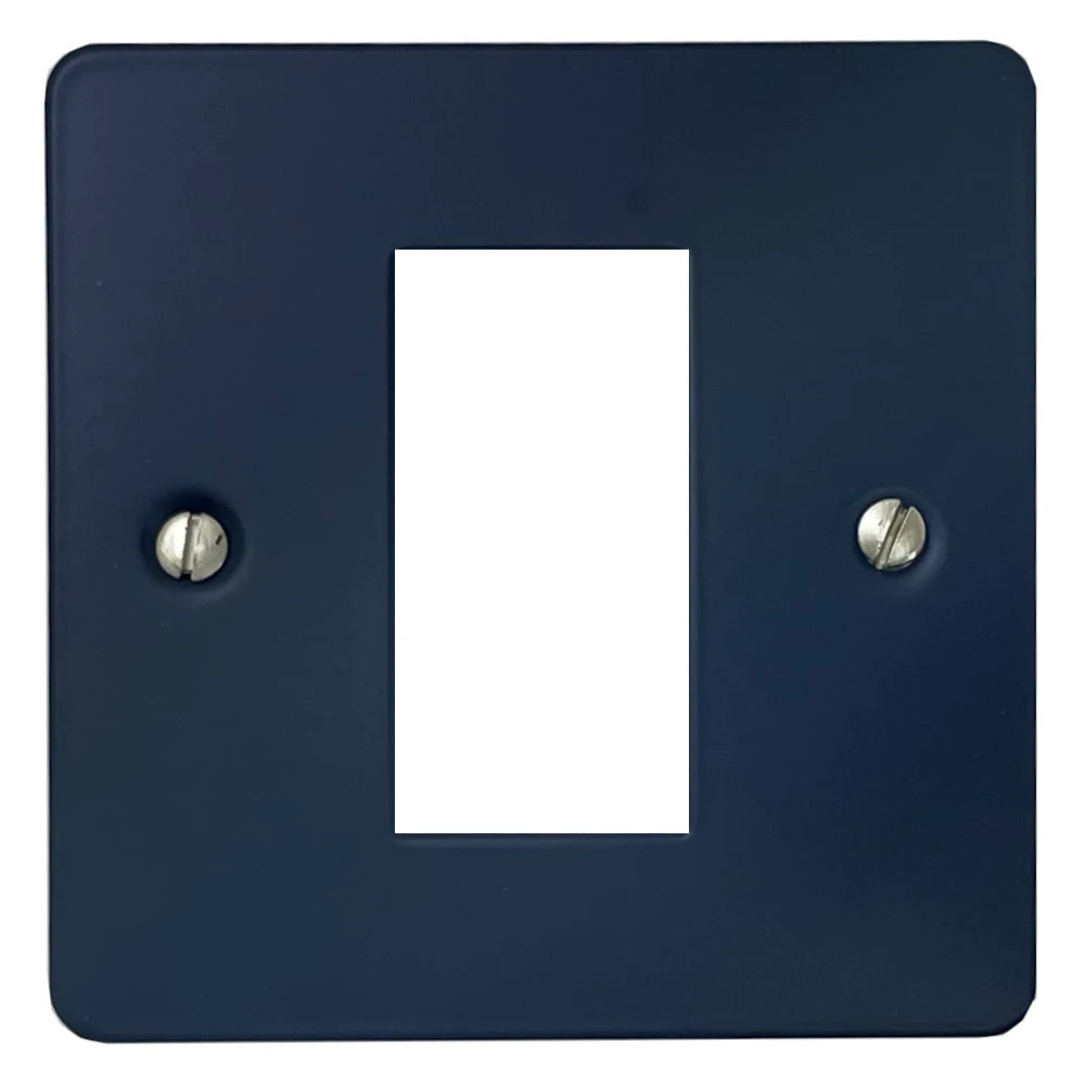 Flat Blue 1 Gang 1 Module Plate