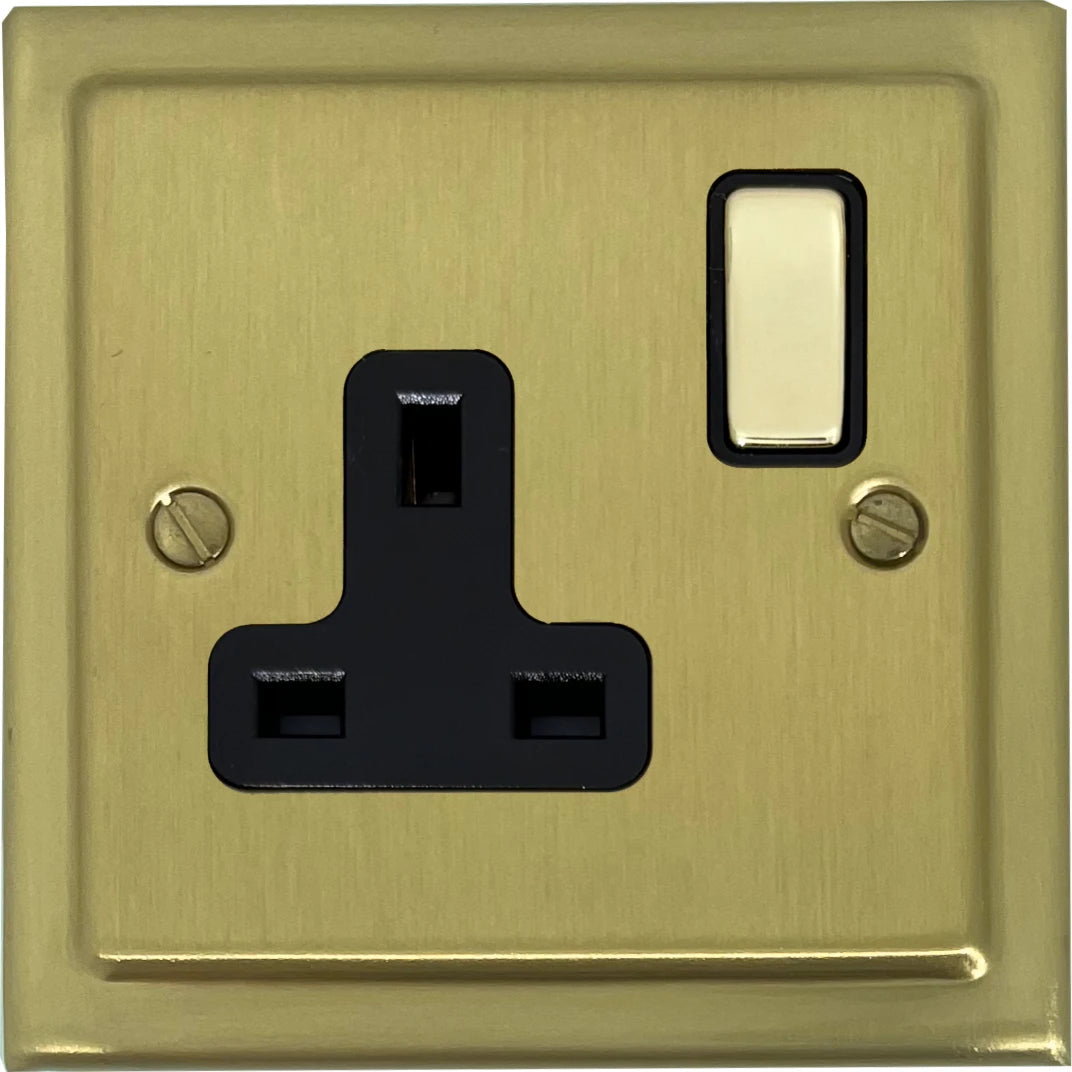 Victorian Satin Brass 1 Gang Socket