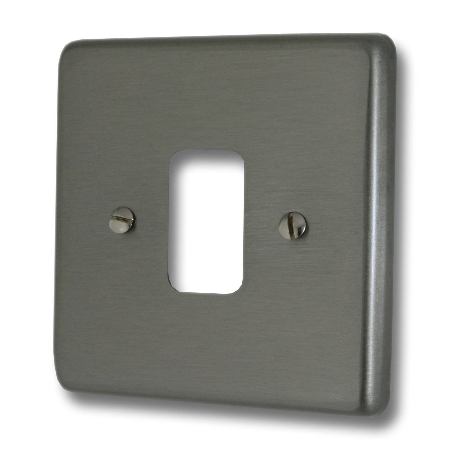 Contour Brushed Steel 1 Gang Grid Plate